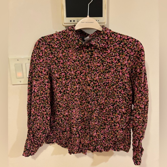H&M floral cropped Button down shirt - Picture 2 of 6